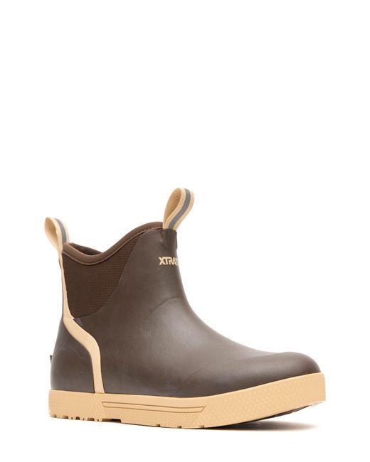 XtraTuf Brown Wheelhouse Waterproof Ankle Deck Boot for men