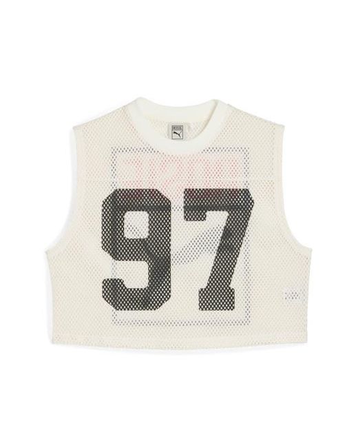 PUMA Gray X Rosé Sleeveless Mesh Crop Jersey