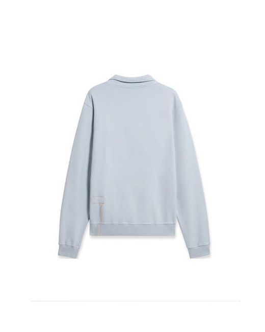 Fortela Gray Yalep Brushed Jersey Quarter Zip Collared Sweatshirt for men