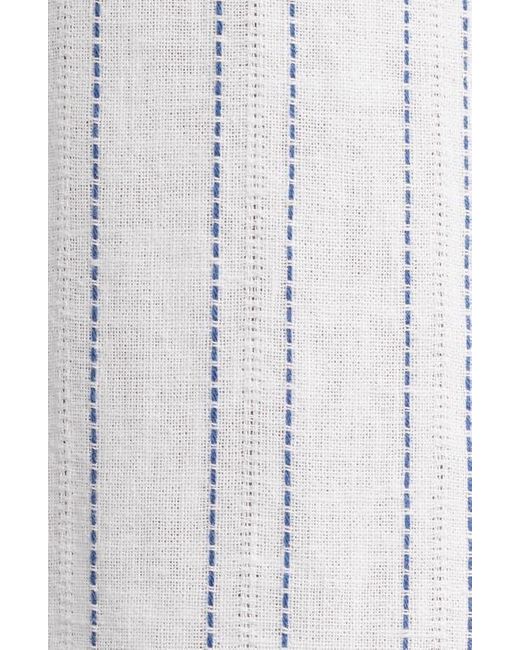 AG Jeans White Aiden Stripe Short Sleeve Button-Up Shirt for men