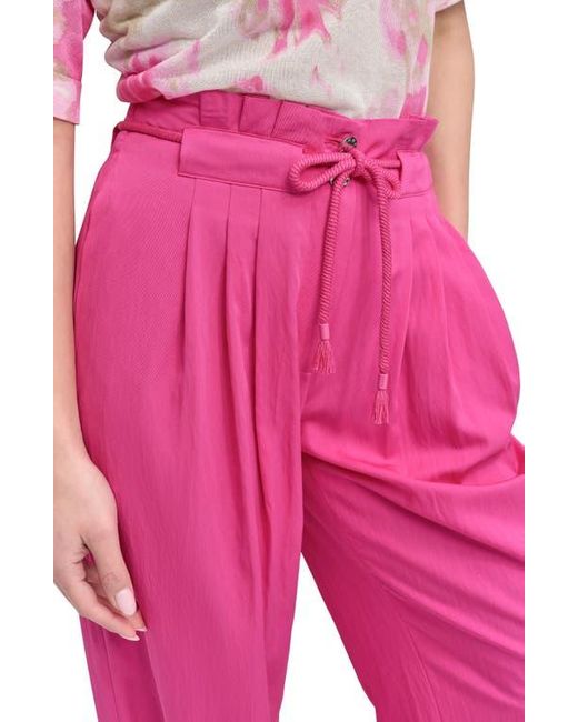 DKNY Pink Rope Tie Wide Leg Pants