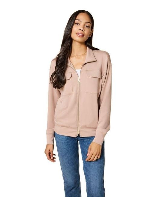 Softies Blue Dreamtech Double Zip Bomber Jacket