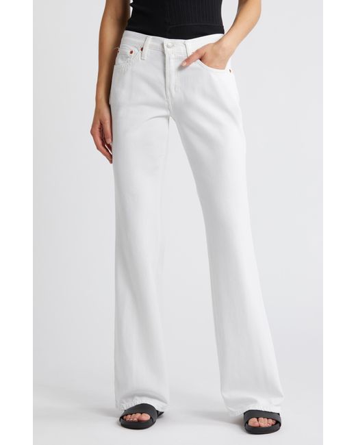 Re/done White Low Rise Loose Bootcut Jeans