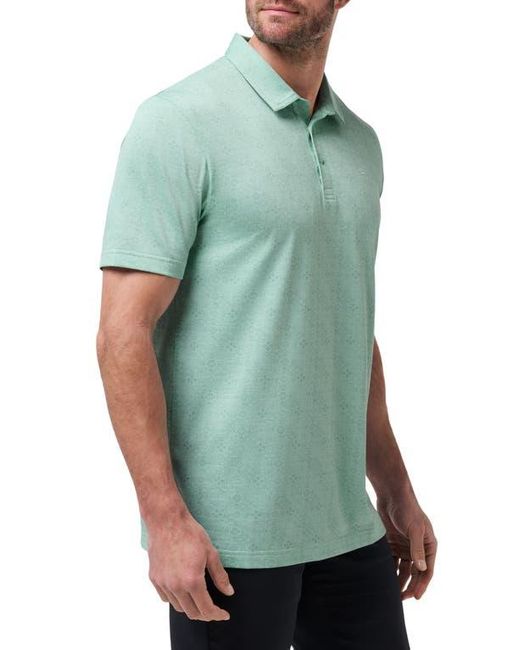 Travis Mathew Green Acropolis Geo Print Cotton Blend Polo for men