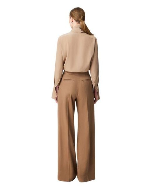 Another Tomorrow Natural Pleated Trouser