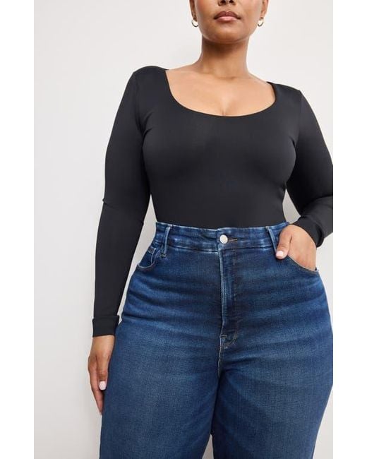 GOOD AMERICAN Blue Soft-Tech Straight Leg Jeans