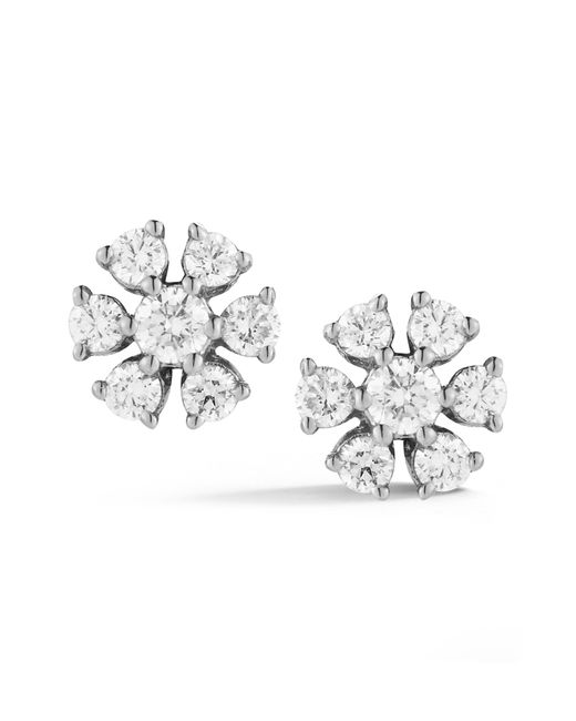 Dana Rebecca Metallic Diamond Flower Stud Earrings