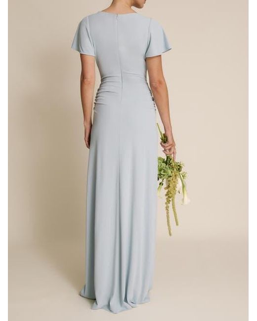 Six Stories Natural Knot Panel Flutter Sleeve Maxi Dress