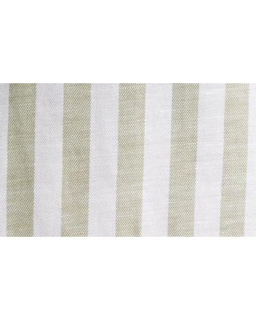 Scott Barber Natural Coastal Regular Fit Stripe Linen & Lyocell Button-Up Shirt for men