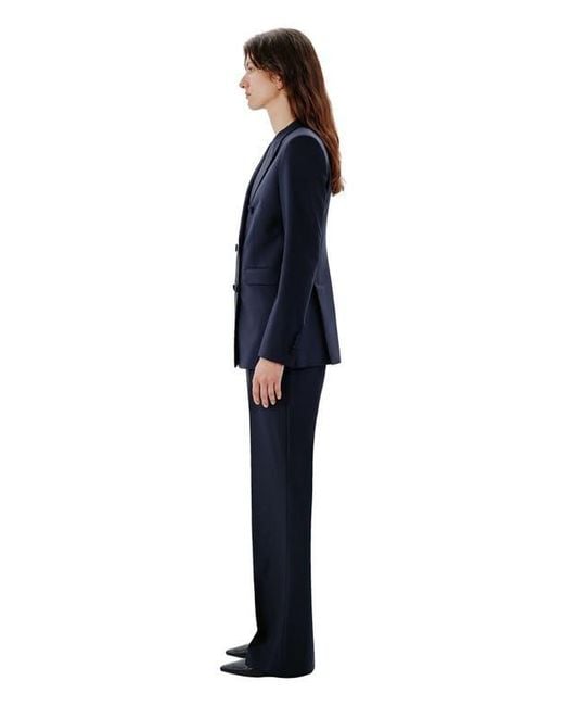 Another Tomorrow Blue Double Breasted Jacket