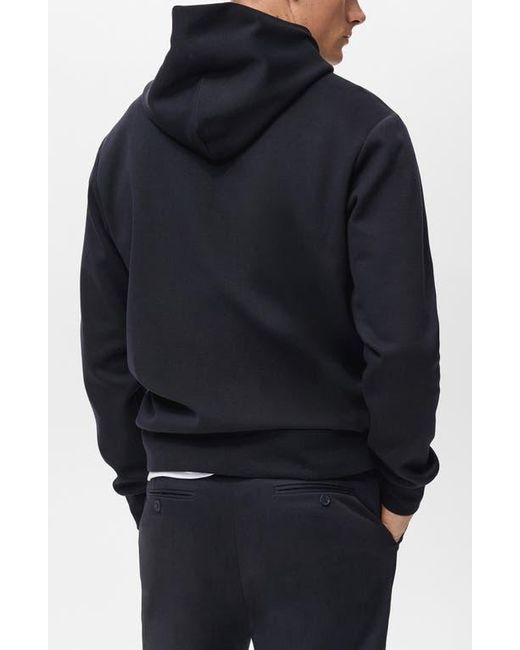 Mango Blue Regular Fit Fleece Hoodie for men