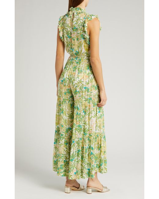 Poupette Green Floral Ruffle Jumpsuit