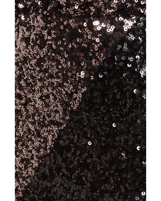 Chelsea28 Black Colorblock Long Sleeve Sequin Cocktail Dress