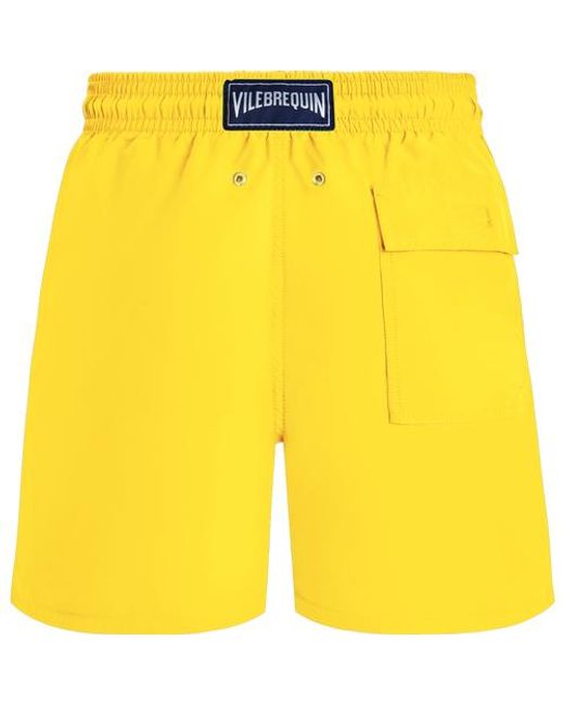 Vilebrequin Yellow Solid Swim Trunks for men