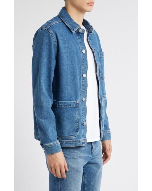 DL1961 Blue Sean Stretch Denim Shirt Jacket for men