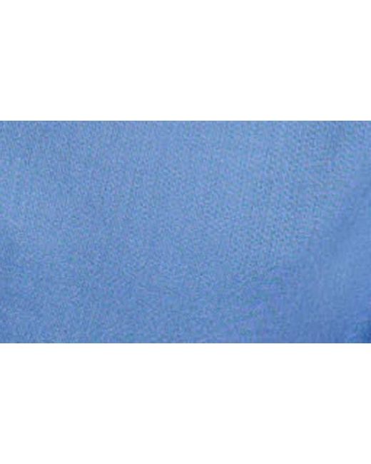 Alex Mill Blue Blake Ruffle Neck Cotton Button-up Shirt