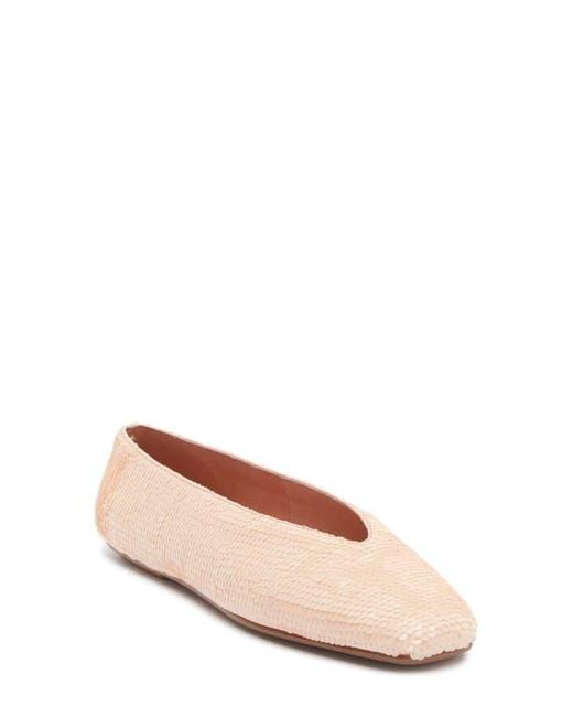 Jeffrey Campbell Pink Fathom Sequin Square Toe Flat