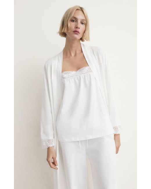 Mango White Cotton Camisole