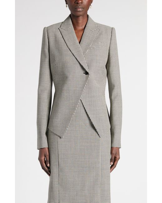 McQueen Gray Houndstooth Wool Jacket