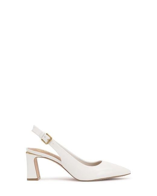Vince Camuto White Hamden Pointed Toe Slingback Pump