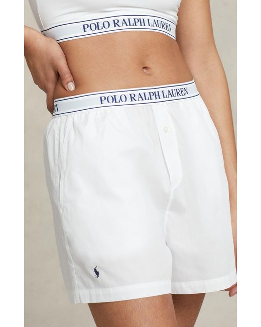 Polo Ralph Lauren Boxer Pajama Shorts in White