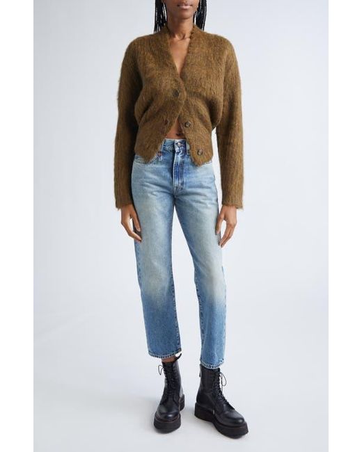 R13 Brown Split Hem Rib Alpaca & Wool Blend Cardigan