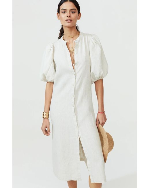 Lanhtropy White Bubble Linen Dress
