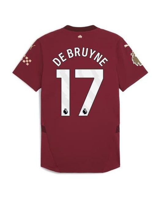 PUMA Red Kevin De Bruyne Manchester City 2024/25 Third Authentic Player Jersey for men
