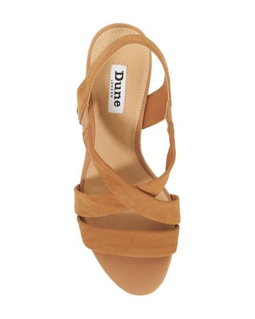 Dune White Kamies Slingback Platform Wedge Sandal