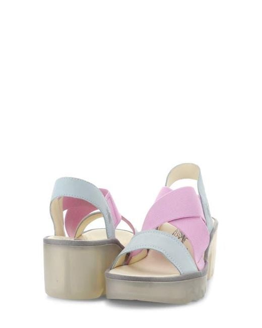 Fly London White Taji Platform Slingback Sandal
