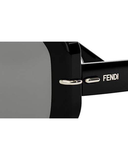 Fendi Black Selleria Square Sunglasses