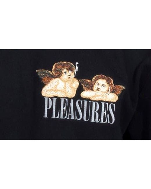 Pleasures Black Dynamic Oversize Crewneck T-Shirt for men