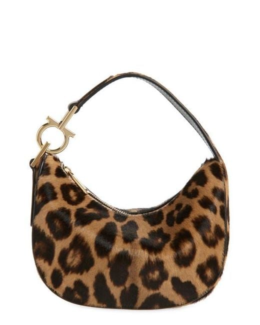 Ferragamo Brown Mini Smile Leather Top Handle Bag