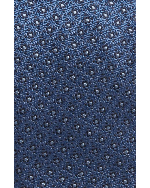 Canali Blue Floral Medallion Silk Tie for men