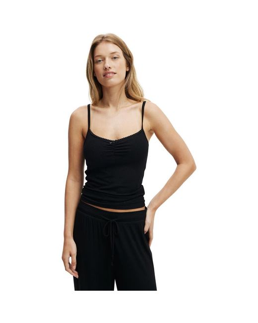 Cotton On Black Sleep Recovery Picot Cami