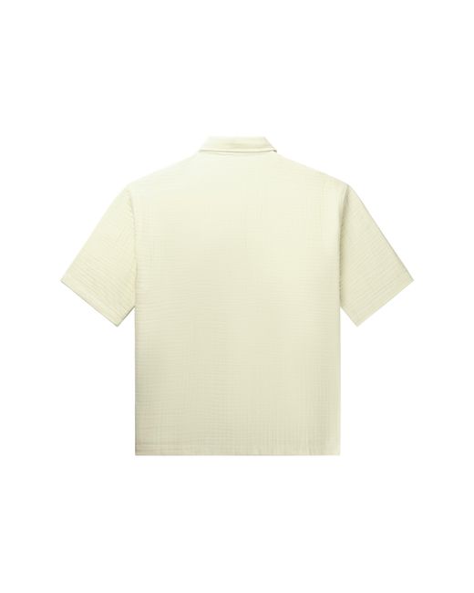 Daily Paper White Enzi Solid Short Sleeve Cotton Seersucker Button-up Shirt for men