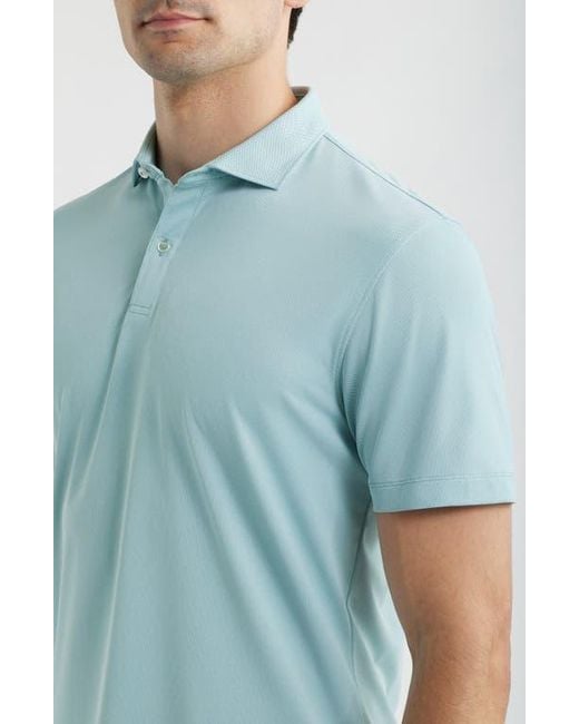 Johnnie-o Blue Solid Mesh Performance Jersey Polo for men