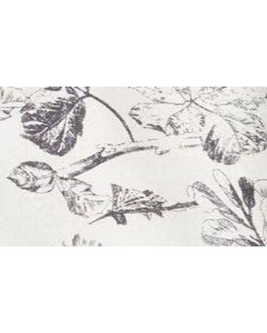 Treasure & Bond White Woodcut Floral Linen & Cotton Camp Shirt for men