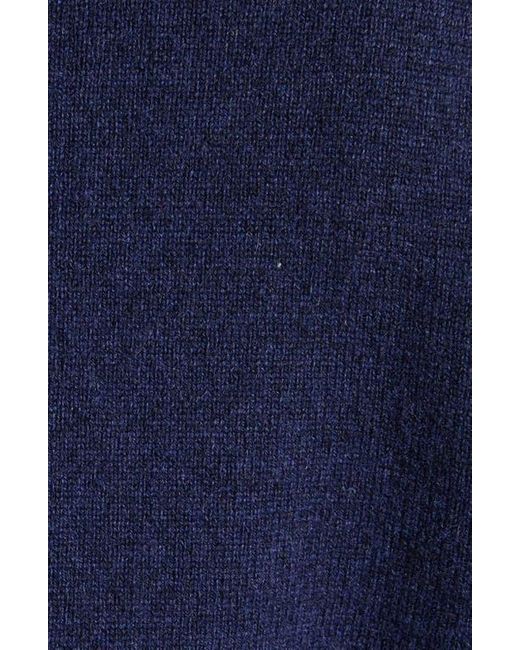 Alexander McQueen Blue Asymmetrical Cashmere & Wool Crewneck Sweater