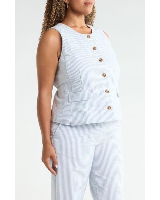 Caslon Blue Front Button Vest