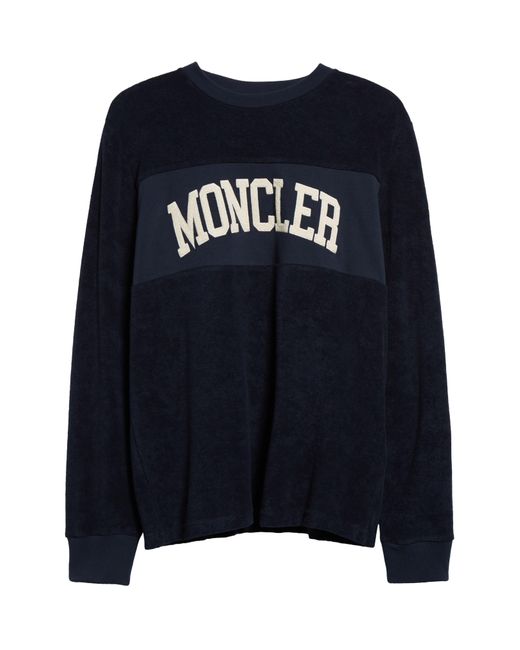 Moncler Blue Logo Appliqué Sweatshirt for men