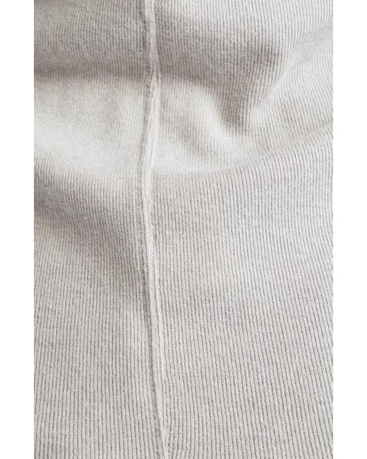 Rick Owens White Rib Crop Hoodie