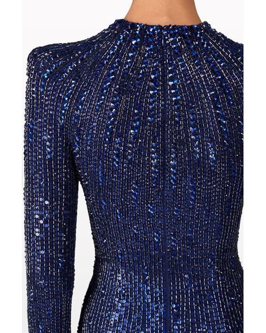 Jenny Packham Blue Aurora Sequined Gown
