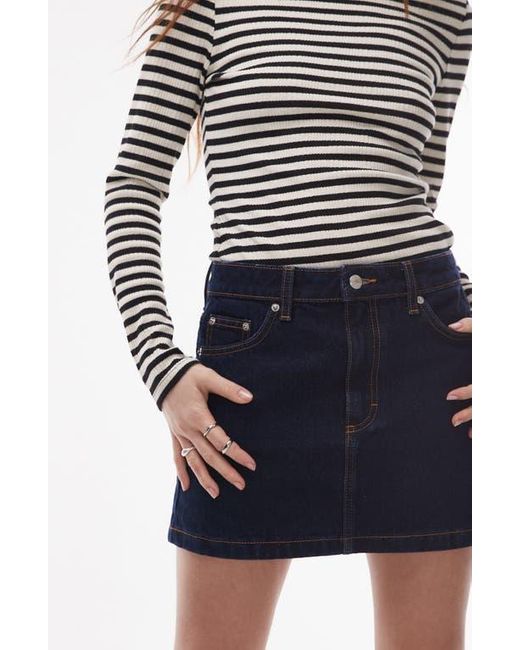 TOPSHOP Blue Pelmet Denim Miniskirt