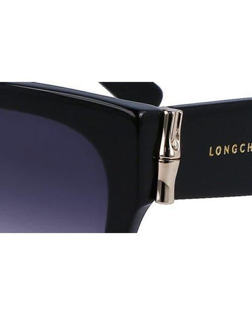 Longchamp Blue 55Mm Rectangular Sunglasses