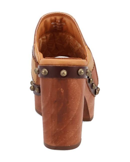 Dingo Brown Mosaic Platform Slide Sandal