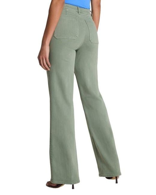 Spanx Green Spanxshape Authentic 360 Patch Pocket Easy Flare Jeans
