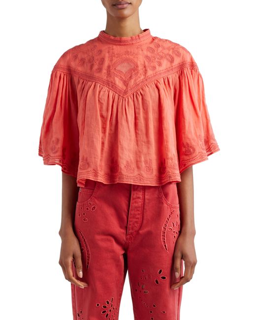 Isabel Marant Elodia Embroidered Cotton Top