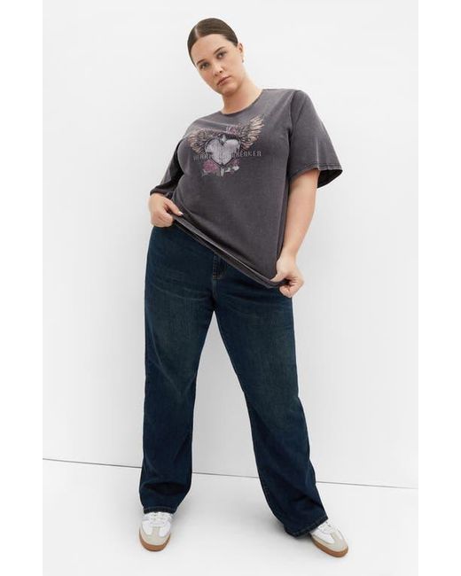 City Chic Gray Kyra Cotton Graphic T-Shirt
