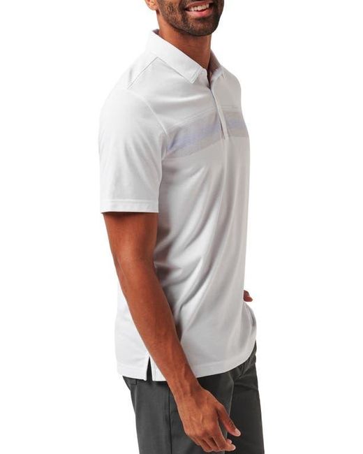 Travis Mathew White Day Pass Chest Stripe Polo for men